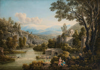 The Bourtassi Mosk and Derviches Convent Poster Print by Louis-François Cassas, showcasing architectural elegance.