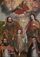 Double Trinity with Saint Augustine and Saint Catherine of Siena poster print by Cusco School.