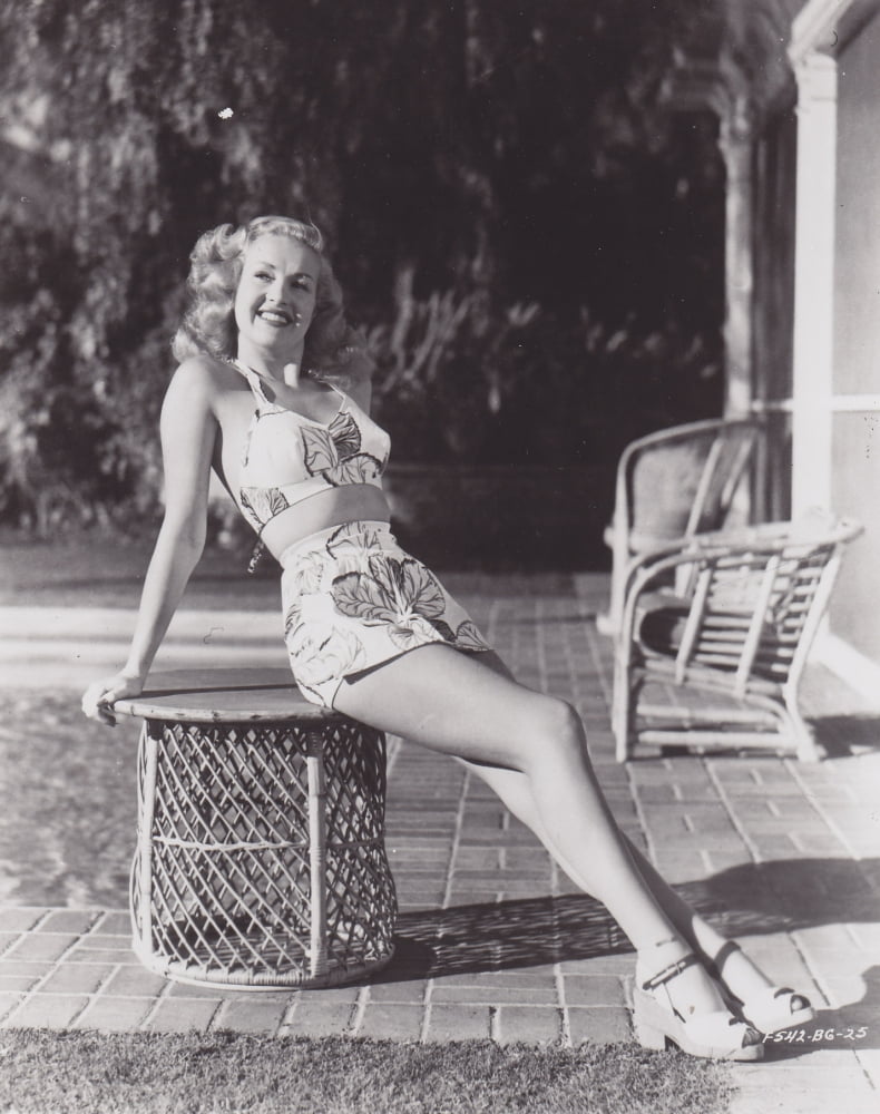 Betty Grable Sun Photo Print showcasing classic Hollywood glamour.