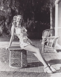 Betty Grable Sun Photo Print showcasing classic Hollywood glamour.