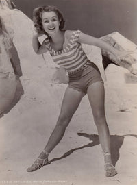 Debbie Reynolds in striped top and shorts photo print