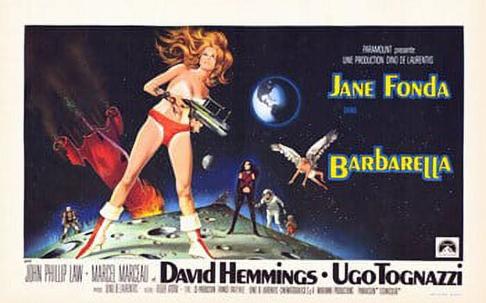 Barbarella movie poster print in 17x11 size, featuring iconic sci-fi imagery.