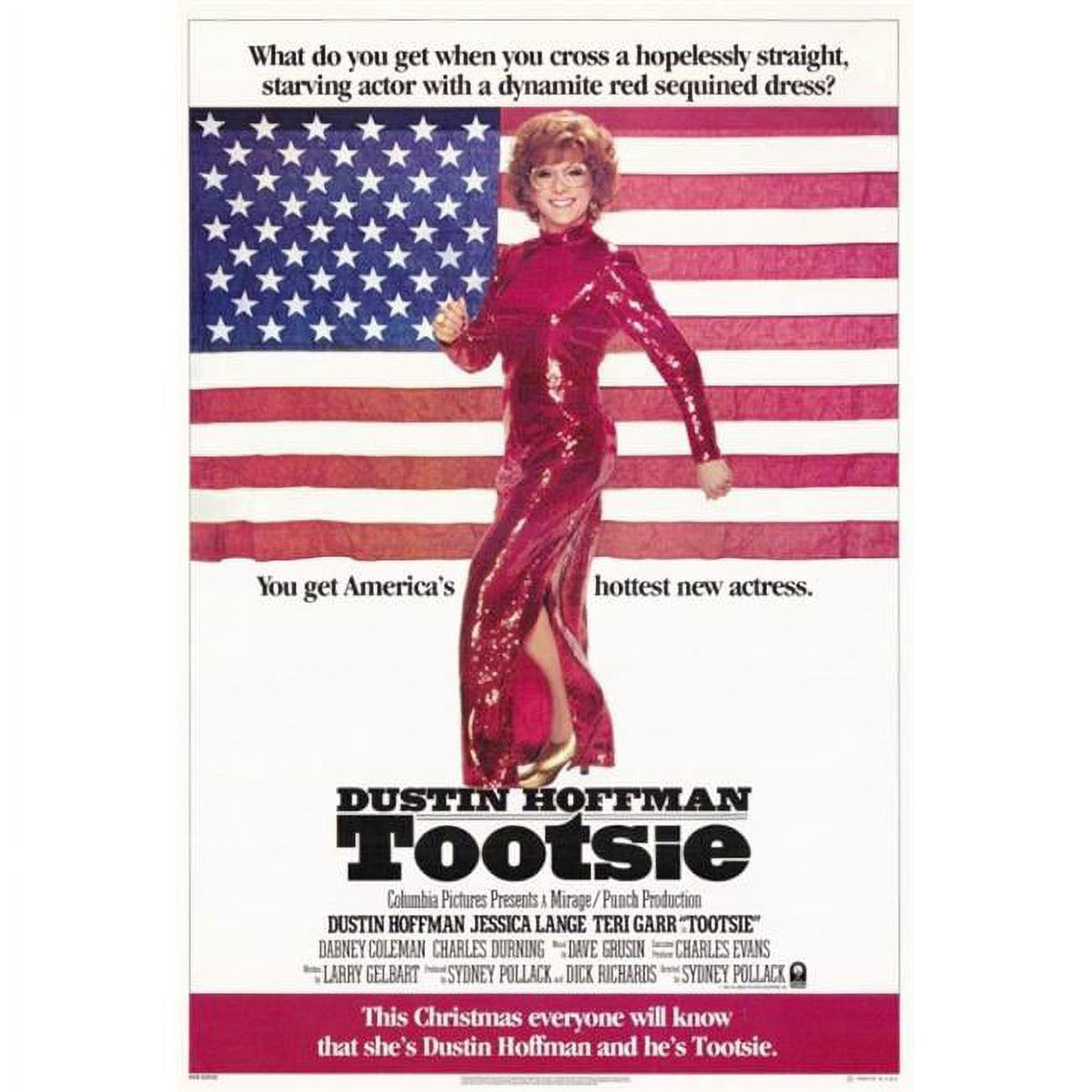 Tootsie Movie Poster Print in 27x40 size, classic film art.