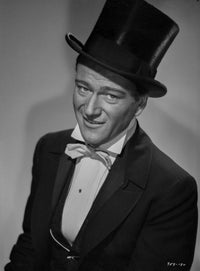 John Wayne portrait in top hat photo print