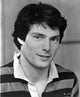 Christopher Reeve wearing a striped shirt photo print