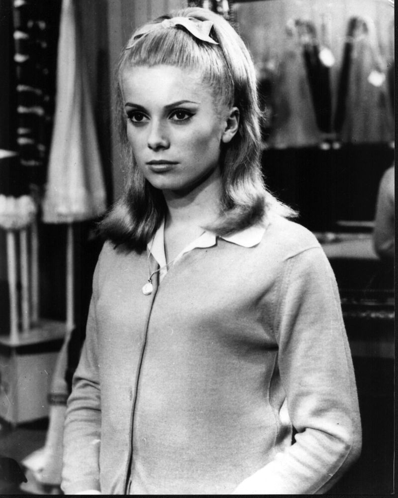 Catherine Deneuve in The Umbrellas of Cherbourg Black and White Photo Print