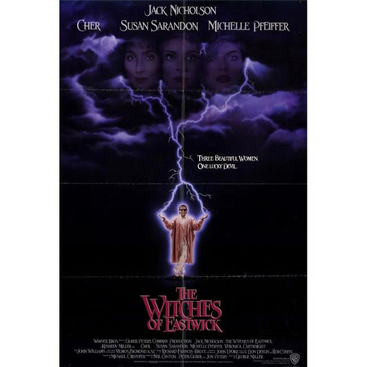 The Witches of Eastwick movie poster print in vibrant colors.