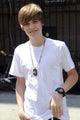Justin Bieber leaving a Midtown Manhattan studio candid photo print.