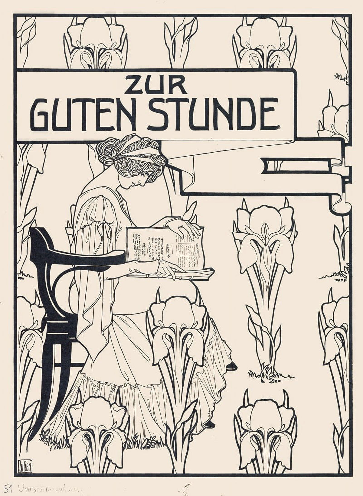 Zur Guten Stunde magazine cover design poster print by Ephraim Moshe Lilien.
