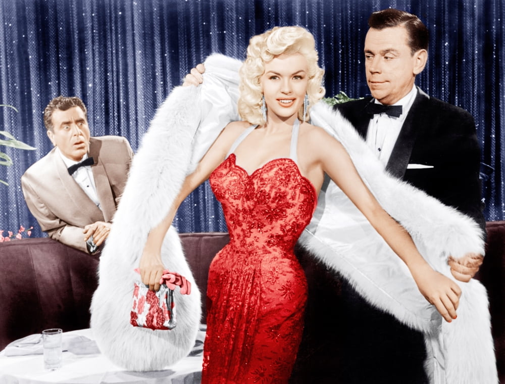 The Girl Can't Help It movie poster print featuring Jayne Mansfield and Tom Ewell from the 1956 classic.