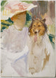 Woman with Collie art print by John Singer Sargent, showcasing a woman with her pet collie.