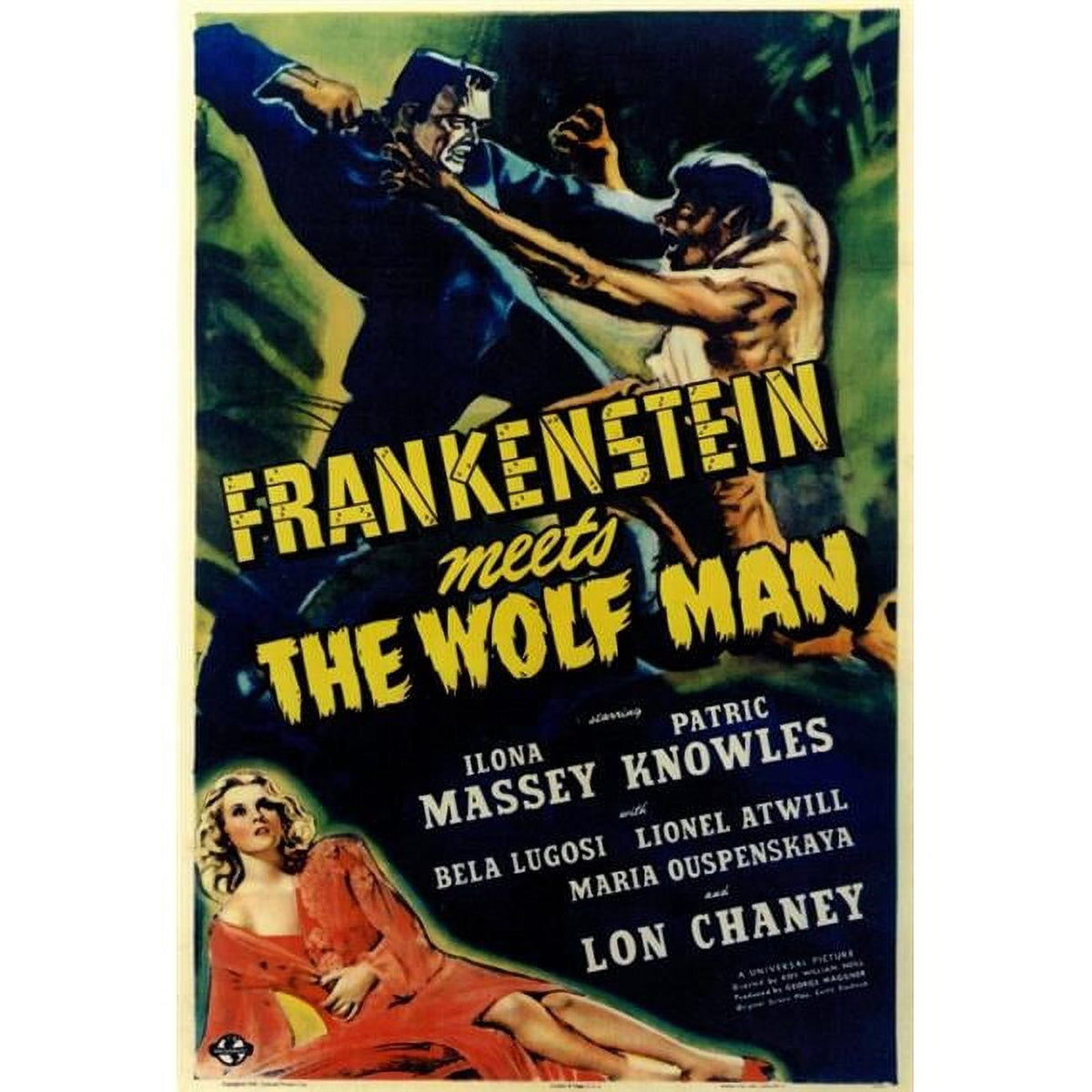 Frankenstein Meets the Wolfman Movie Poster Print 27x40