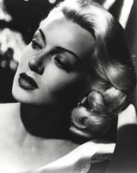 Close-up portrait photo print of Lana Turner in classic Hollywood style.