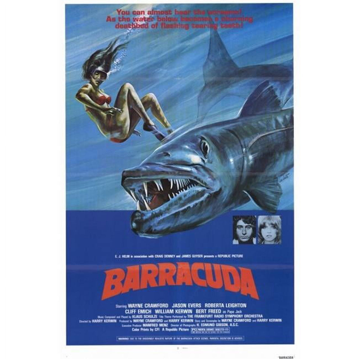 Barracuda Movie Poster Print featuring suspenseful cinematic artwork.