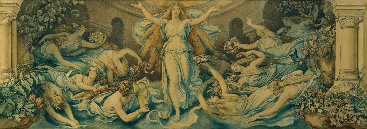 Die schöne Melusine; V. Das Heiligtum poster print by Moritz von Schwind, showcasing mythological beauty.
