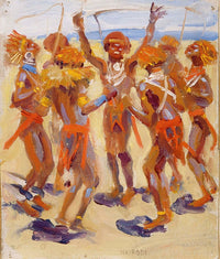 Dancing Kikuyu Warriors Fine Art Print by Akseli Gallen-Kallela