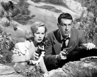 Gun Crazy movie photo print featuring Peggy Cummins and John Dall from 1950.