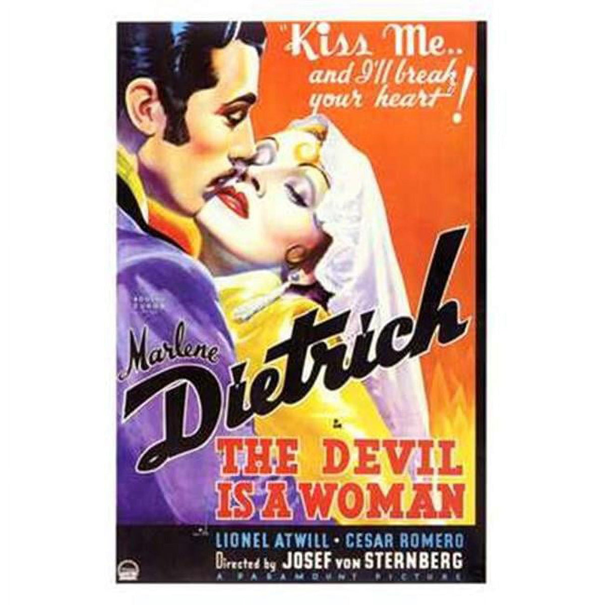 The Devil is a Woman movie poster 11x17, classic film art.