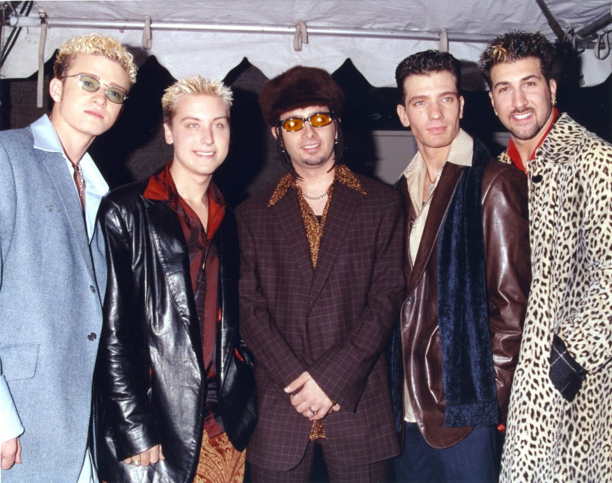 NSYNC Group Posed in Coat Photo Print showcasing the iconic boy band.