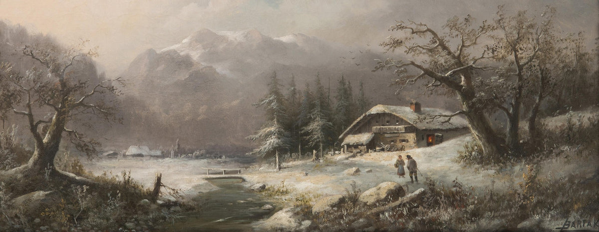 Winter Landscape Art Print by Ludv�k Bart�k showcasing serene winter scenery.