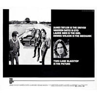 Two-Lane Blacktop Movie Masterprint Poster featuring Warren Oates, Laurie Bird, Dennis Wilson, and James Taylor