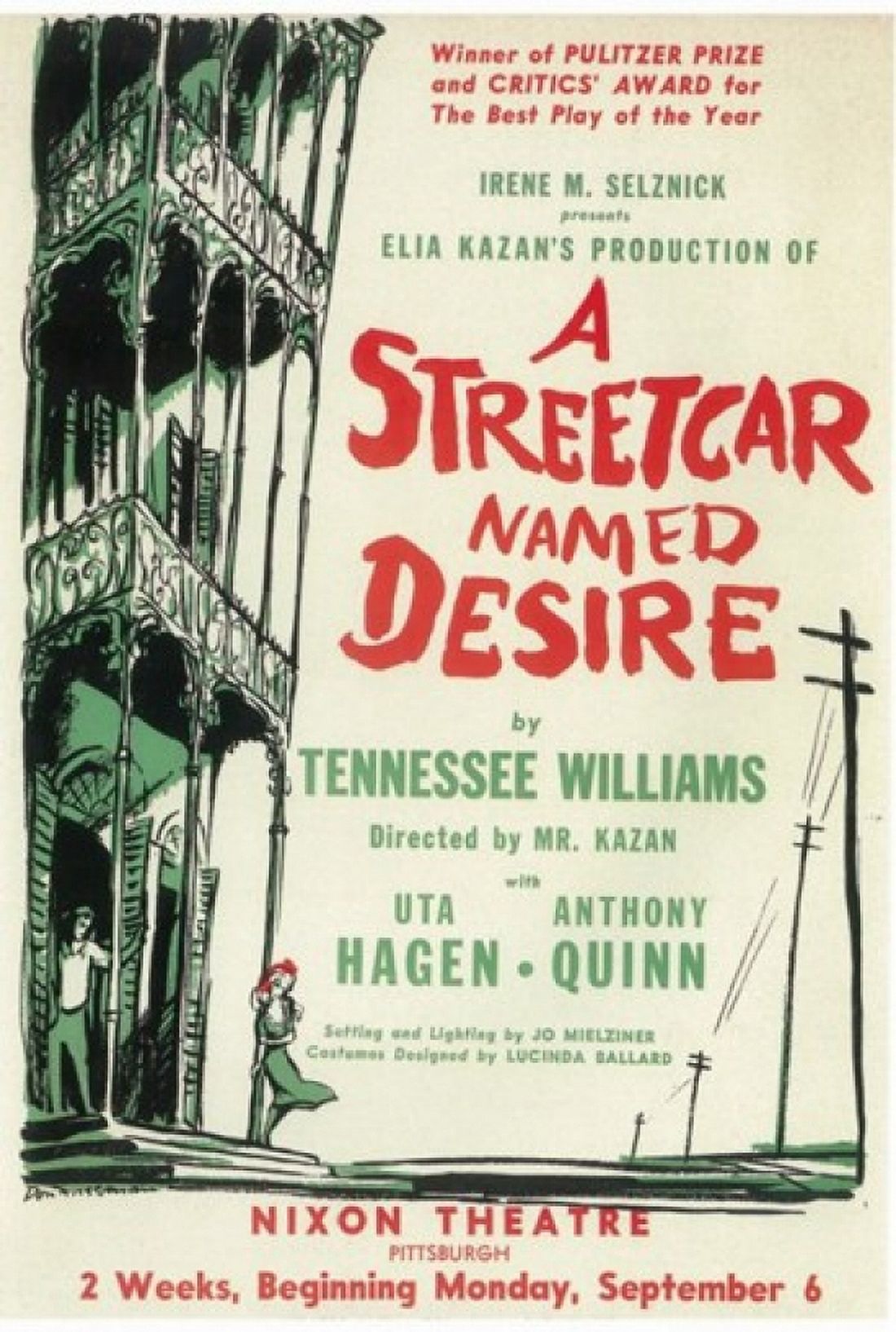 A Streetcar Named Desire Broadway movie poster 11x17