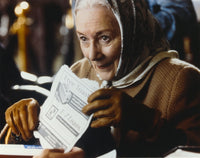 Portrait of Rosemary Harris in brown leather gloves photo print.