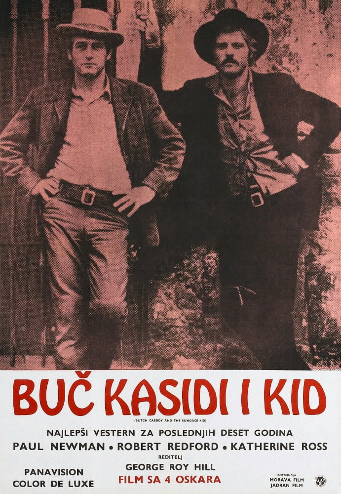 Butch Cassidy and the Sundance Kid Movie Masterprint Poster featuring Paul Newman and Robert Redford.
