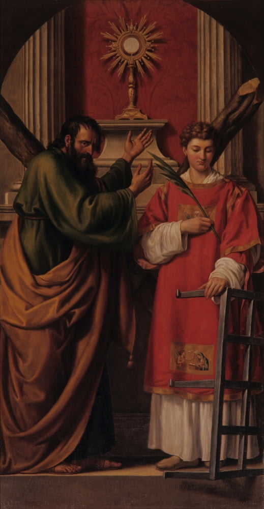 Saints Andrew and Lawrence Before the Blessed Sacrament Poster Print
