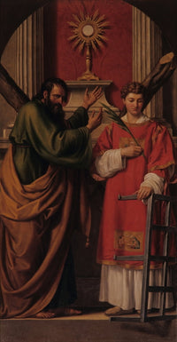 Saints Andrew and Lawrence Before the Blessed Sacrament Poster Print