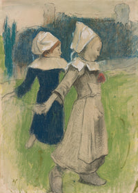Breton Girls Dancing in Pont-Aven Art Print by Paul Gauguin