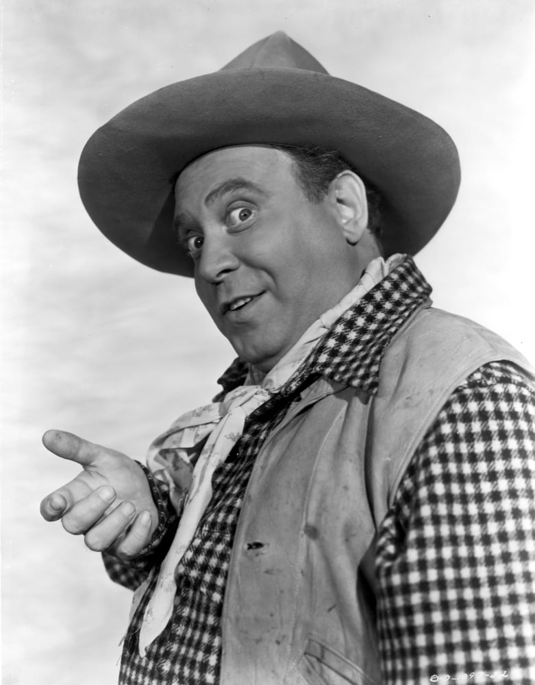 Joe Besser posed in checkered outfit and hat photo print