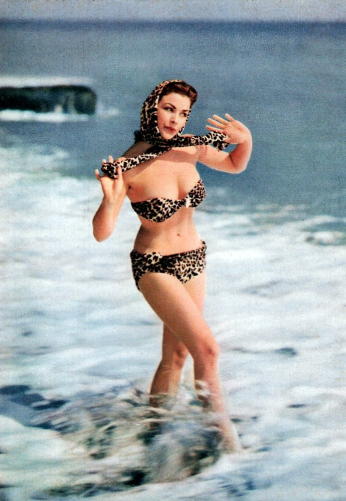 Mara Corday Leopard Bikini Ocean Photo Print
