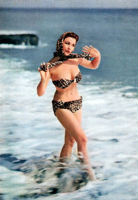 Mara Corday Leopard Bikini Ocean Photo Print