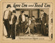 Love Feed 'Em lobby card poster print featuring Oliver Hardy, Max Davidson, and Viola Richard.