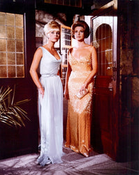 Elke Sommer and Sylva Koscina photo print in blue and orange dresses