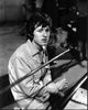 Steve Winwood black and white photo print sitting in front of microphone