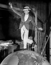 Fred Astaire Dancing on Top of Globe Black and White Photo Print