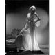 Carole Lombard silhouette photo print in silk robe, classic Hollywood decor.