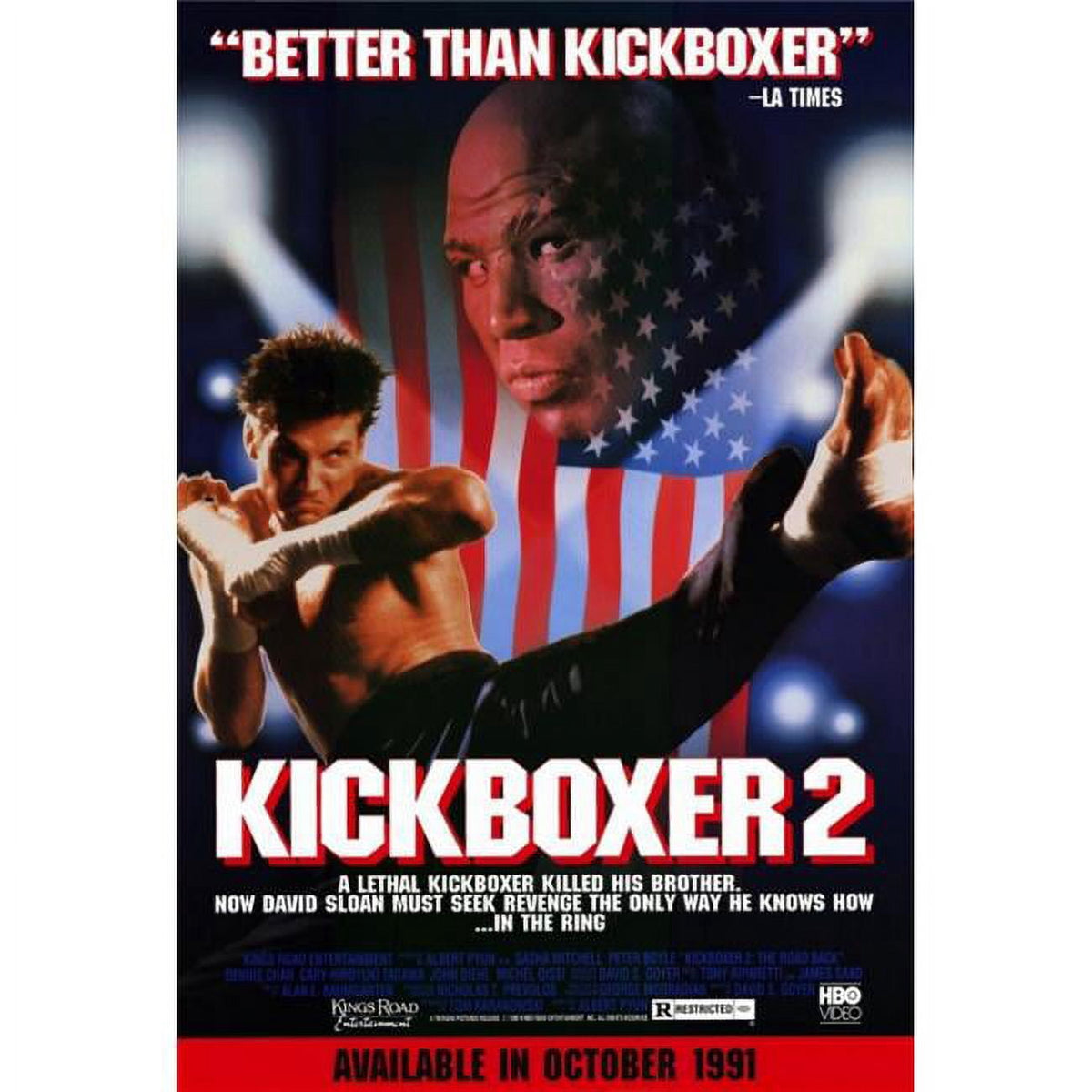 Kickboxer 2 Movie Poster Print in 27x40 size, showcasing action-packed artwork.
