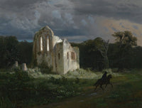 Moonlit Landscape poster print by Arnold Bocklin, 1849 - beautiful art for home decor.