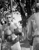 Paul Newman boxing posed black and white photo print.