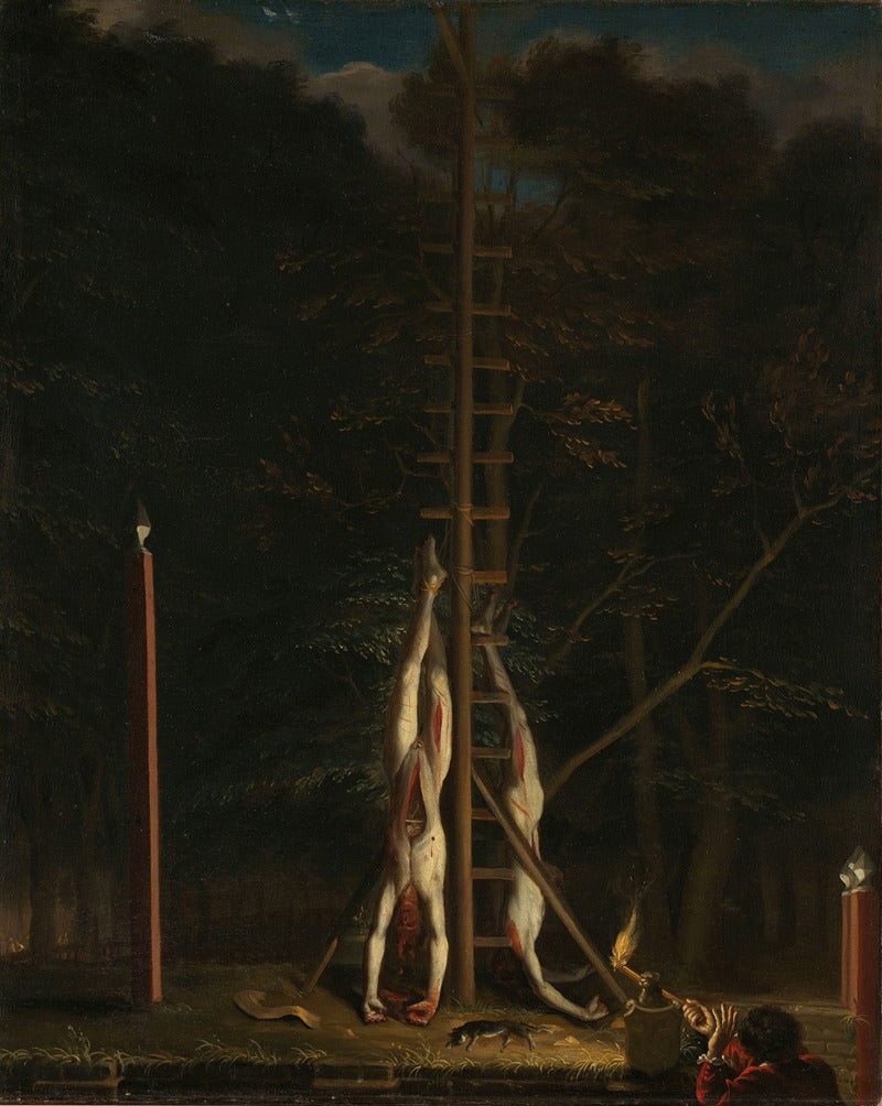 The Corpses of the De Witt Brothers Art Print by Jan De Baen