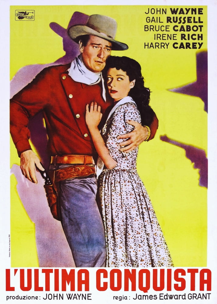Angel And The Badman movie masterprint poster featuring John Wayne and Gail Russell.