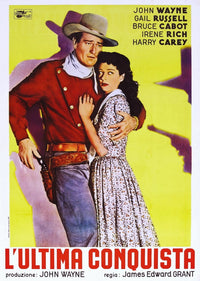 Angel And The Badman movie masterprint poster featuring John Wayne and Gail Russell.