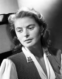 Ingrid Bergman wearing a checkered vest photo print.