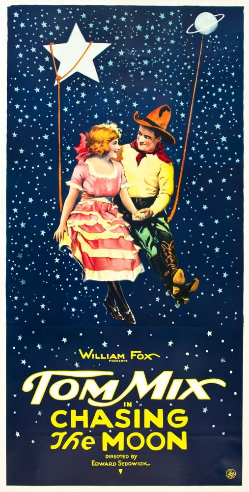 Chasing The Moon movie masterprint poster featuring Eva Novak and Tom Mix from 1922