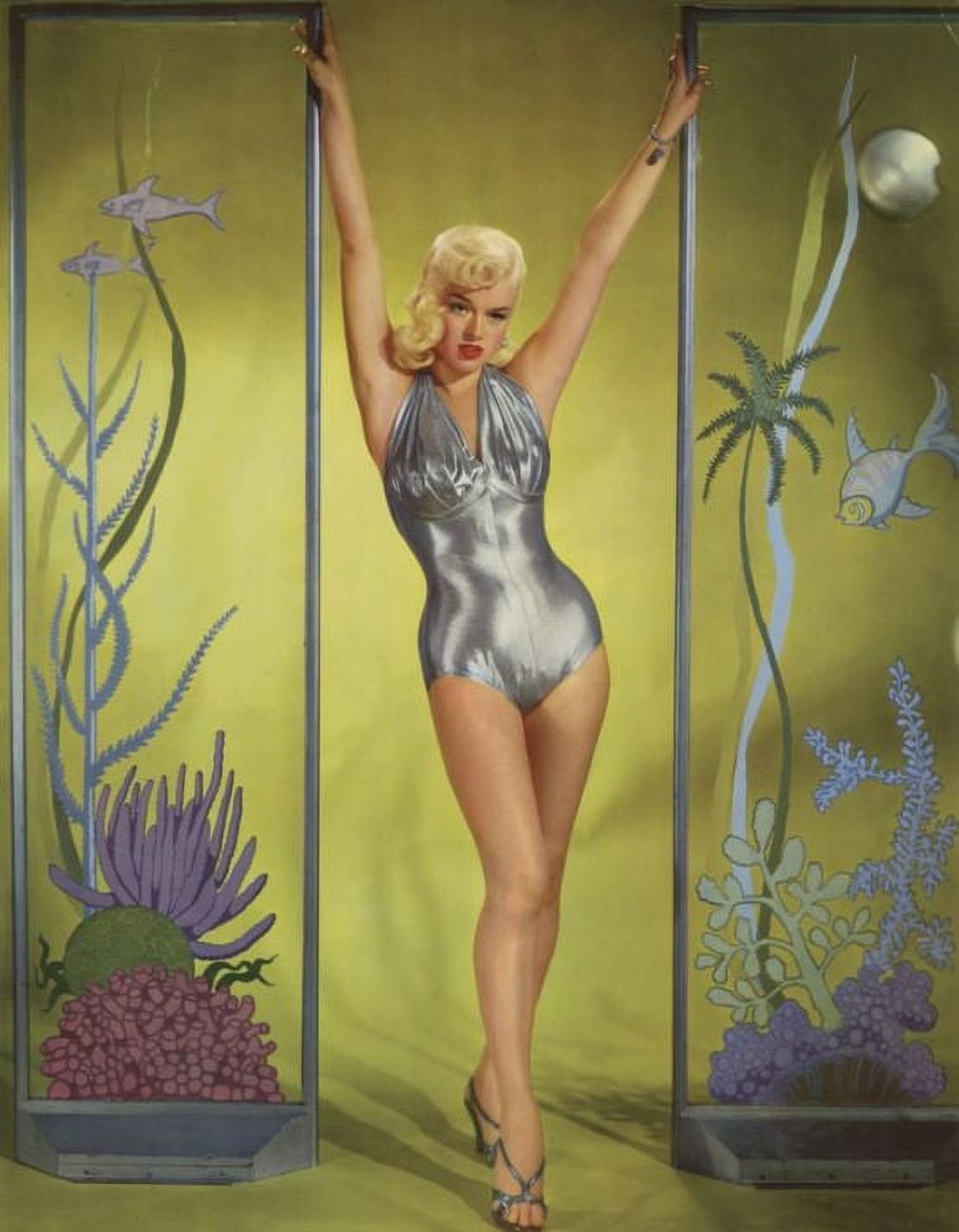 Diana Dors Silver One Piece Photo Print - Vintage Cinema Art