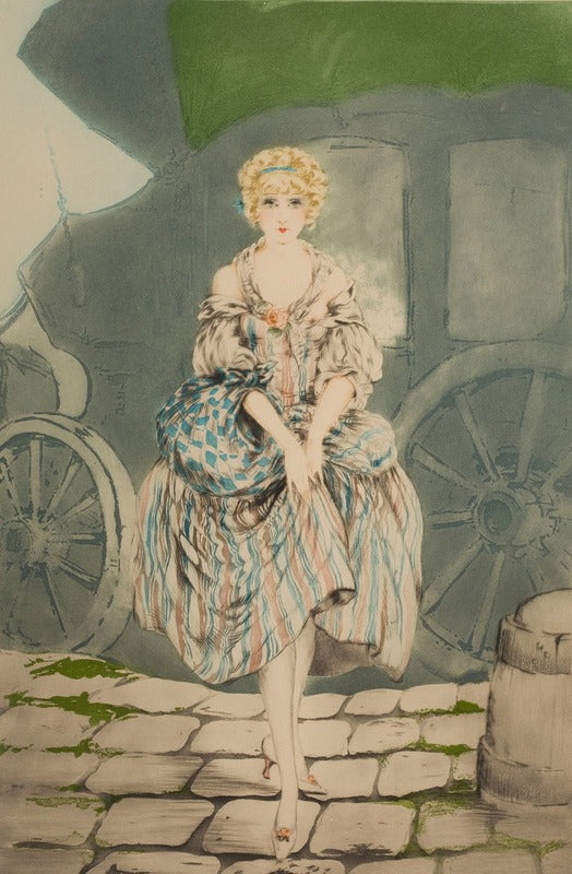 Pretty Lady Poster Print by Louis Icart showcasing elegance and charm.