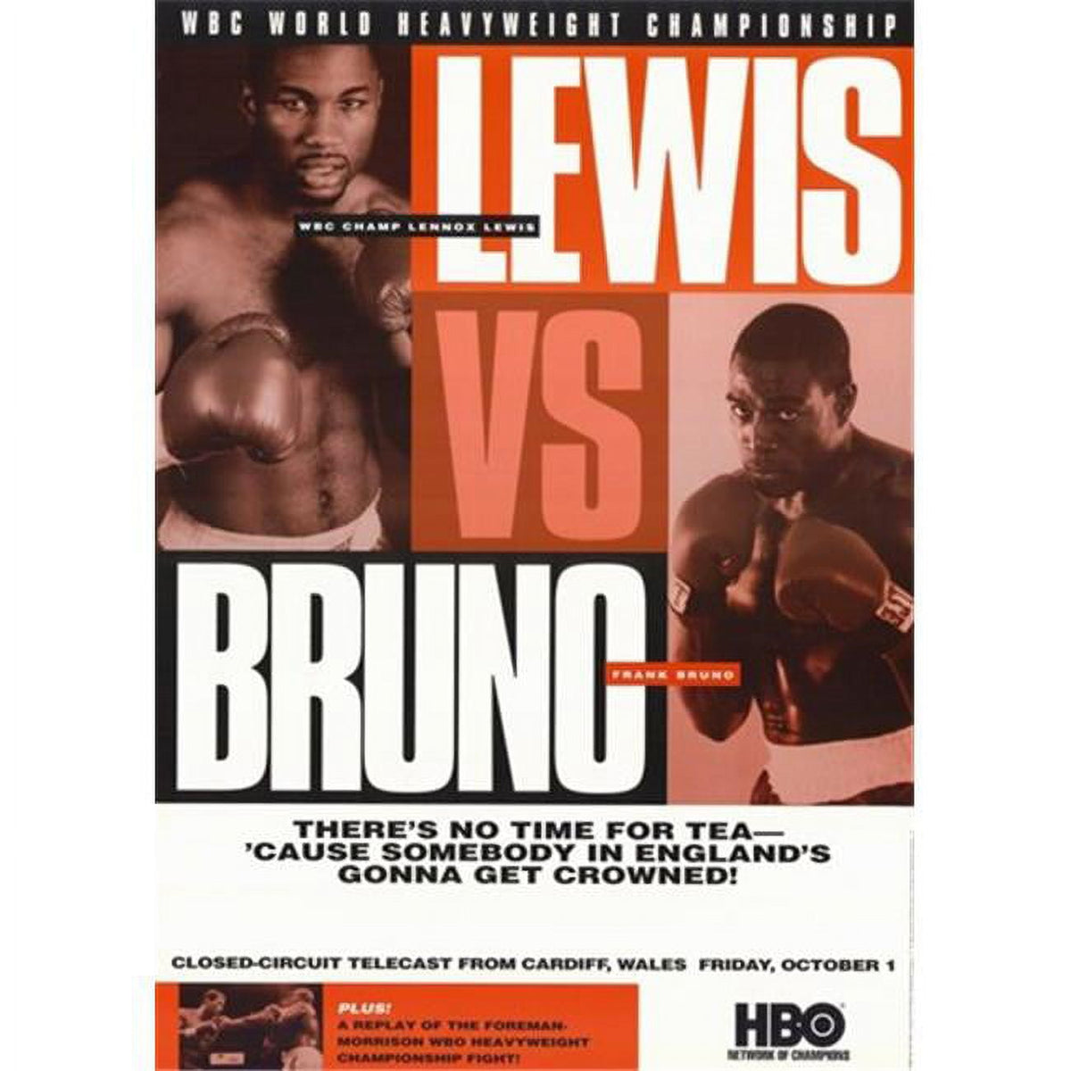 Lennox Lewis vs Frank Bruno movie poster in 11x17 size
